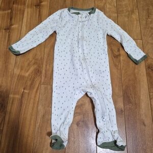 3/$15 Cloud Island Unisex Baby White with Green Dot Sleeper – Size 3-6M